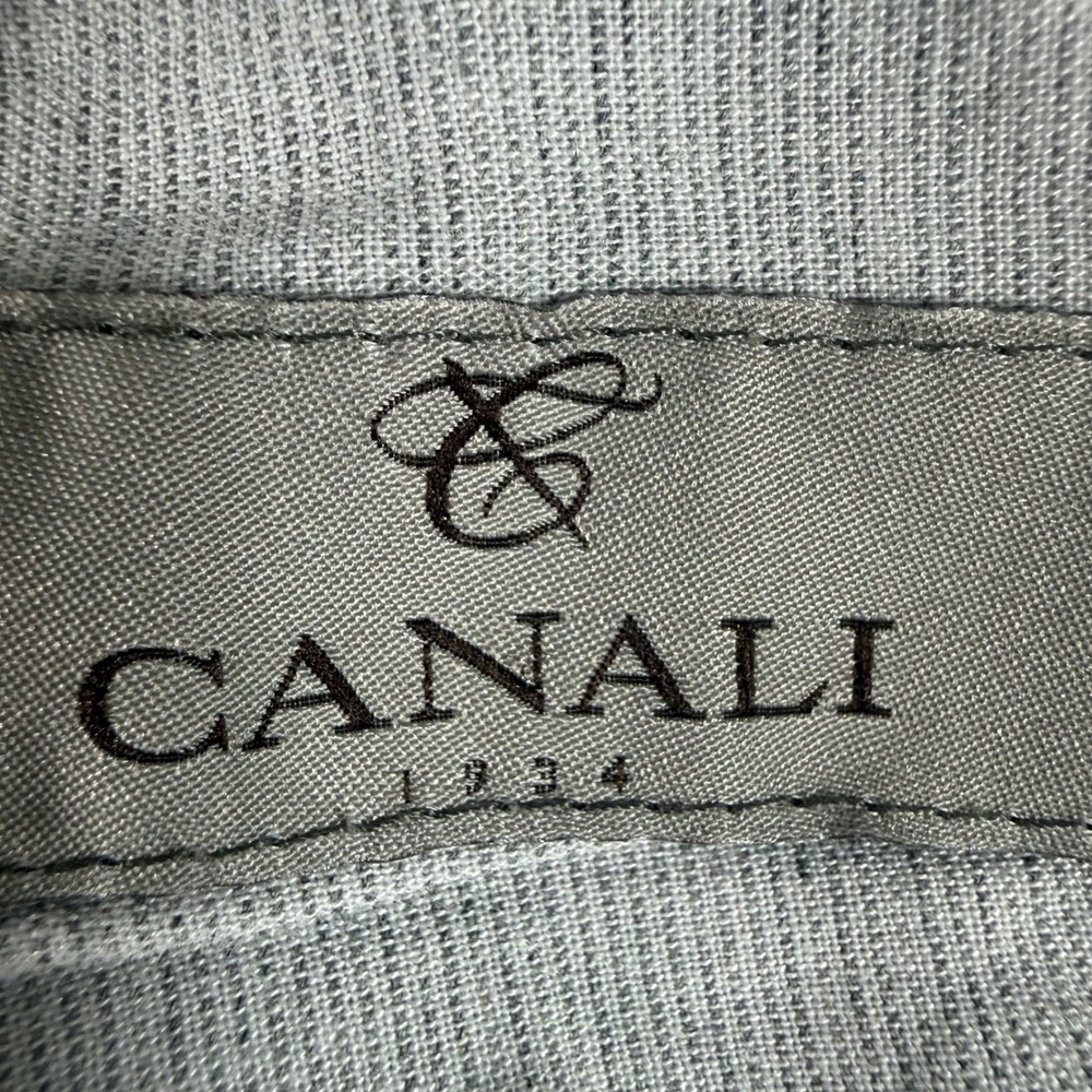 Canali Mens Gray Stretch Pants‎ Regular Fit Italy Quiet Luxury Designer 40x33 - Picture 3 of 11
